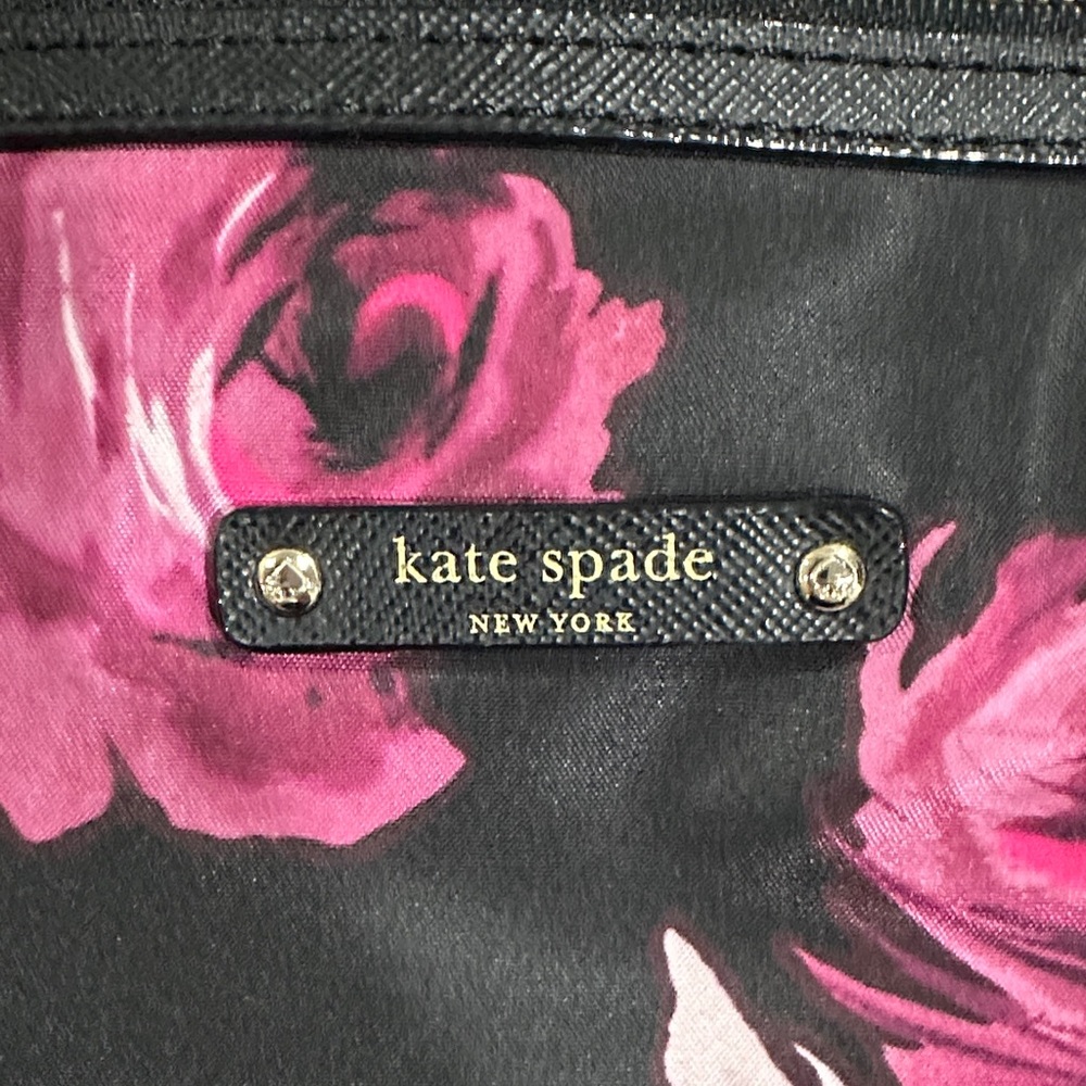 Kate Spade Black and Purple Floral Cosmetic Bag - Picture 2 of 3